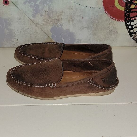 Frye Mason Venetian Elk Slip On Leather Loafers Mens Size 10 - Picture 5 of 10